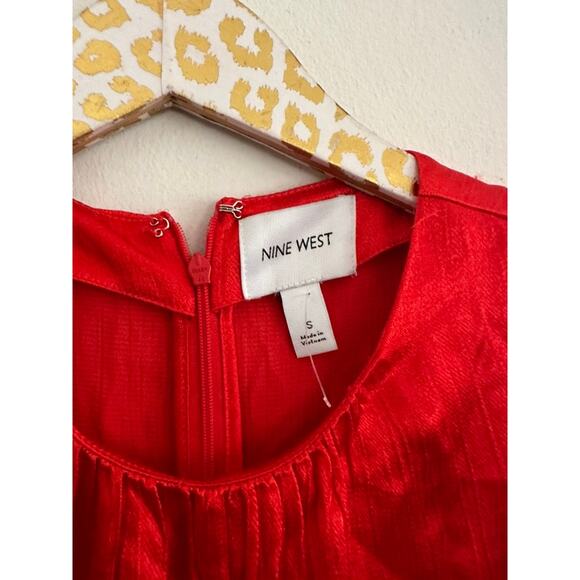 Nine West Women's Red Satin Cosmic Dress | Size Small - Picture 5 of 6